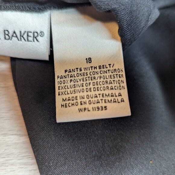 Liz Baker Black Straight Leg Dress Pants Zipper & Button Closure Women's Size 18 - Picture 4 of 15